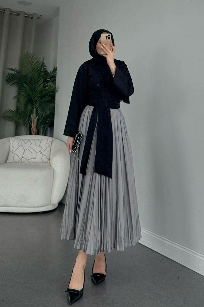 Chemise mi-longue avec ceinture