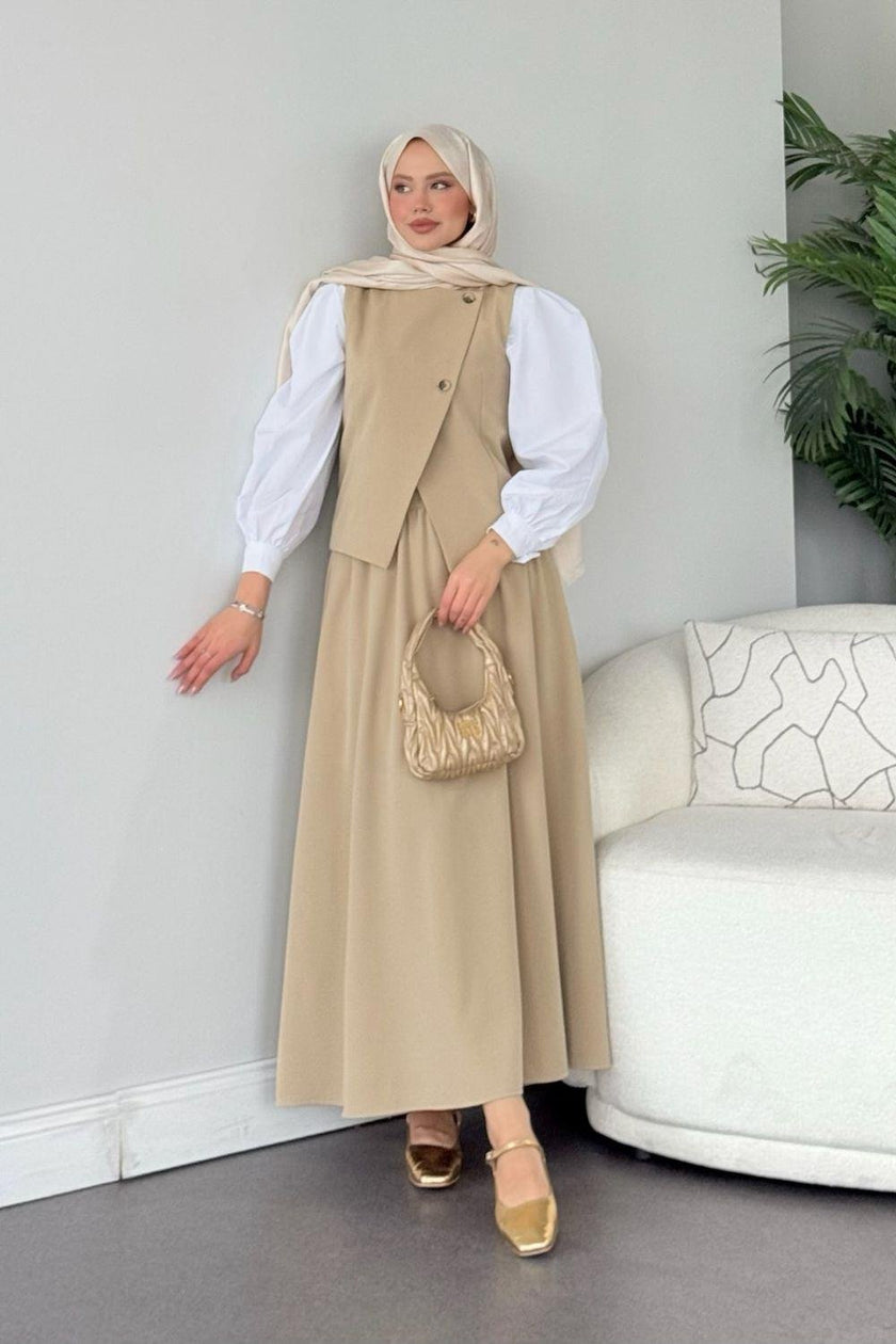 Ensemble deux pièces avec jupe ROUGE FONCÉ ✨👗