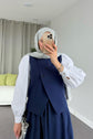 3 PİECES OUTFIT ;  Gilet, Jupe, Ceinture