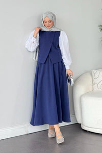 Ensemble deux pièces avec jupe ROUGE FONCÉ ✨👗