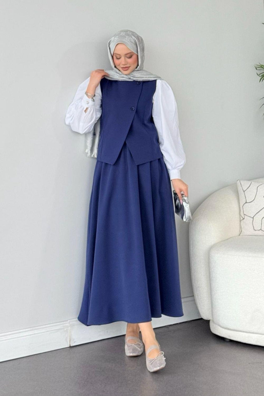 Ensemble deux pièces avec jupe ROUGE FONCÉ ✨👗