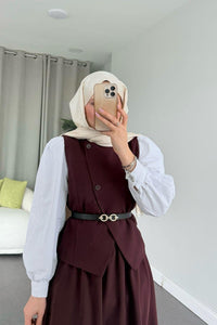 Ensemble deux pièces avec jupe ROUGE FONCÉ ✨👗