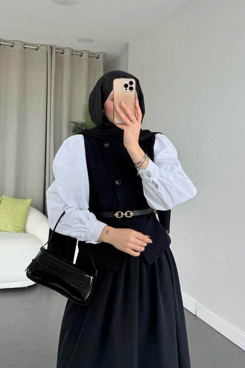 Ensemble deux pièces avec jupe ROUGE FONCÉ ✨👗