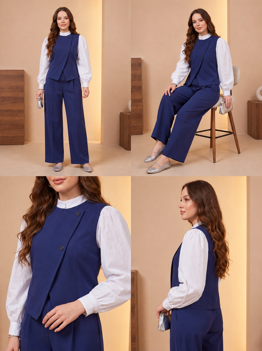 3 PİECES OUTFIT ;  Gilet, Pantalon , Ceinture