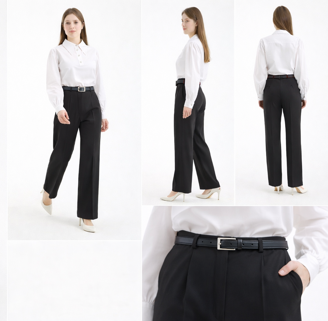 Pantalon classique à jambes larges (Kava)