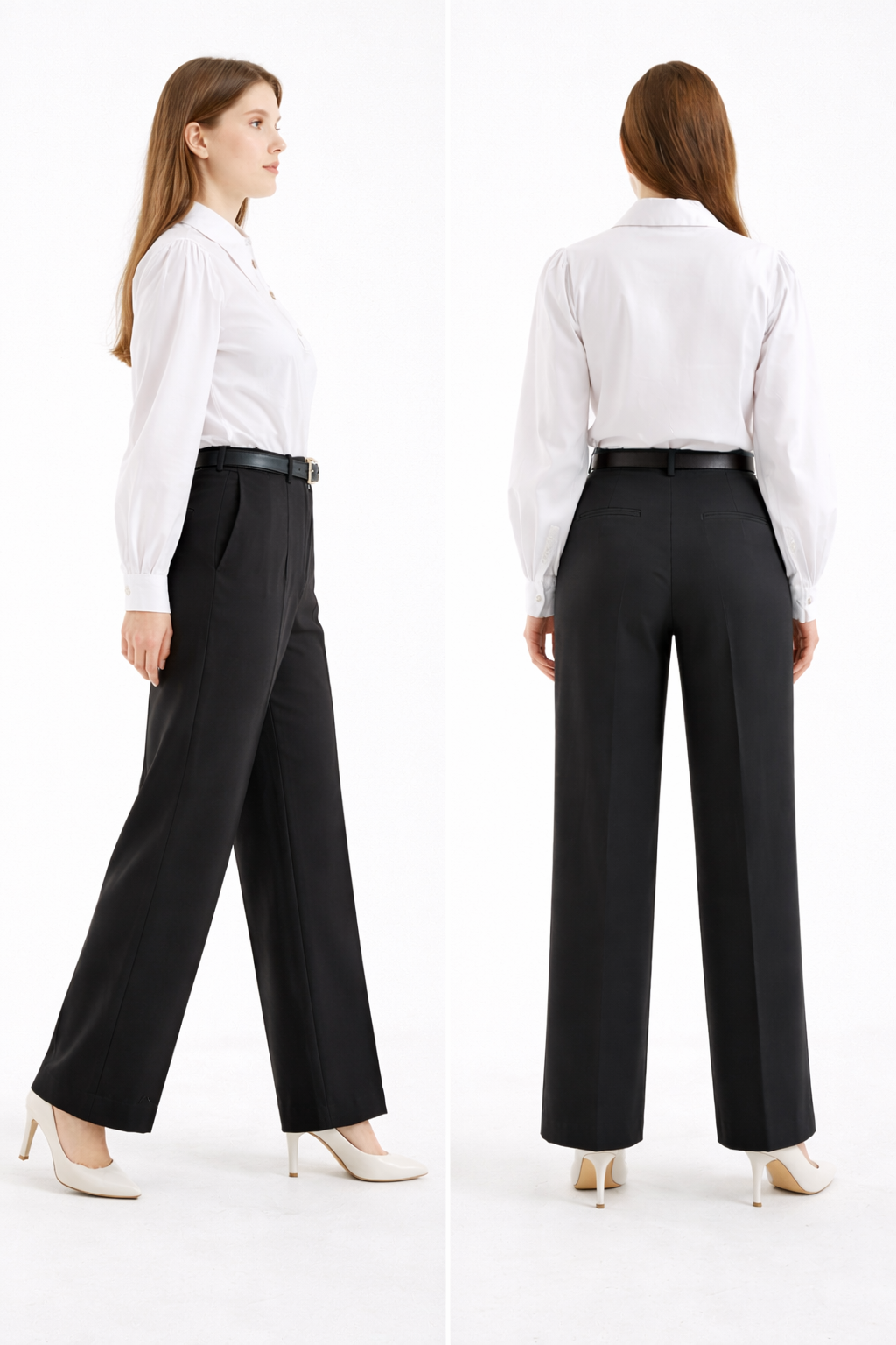 Pantalon classique à jambes larges (Kava)