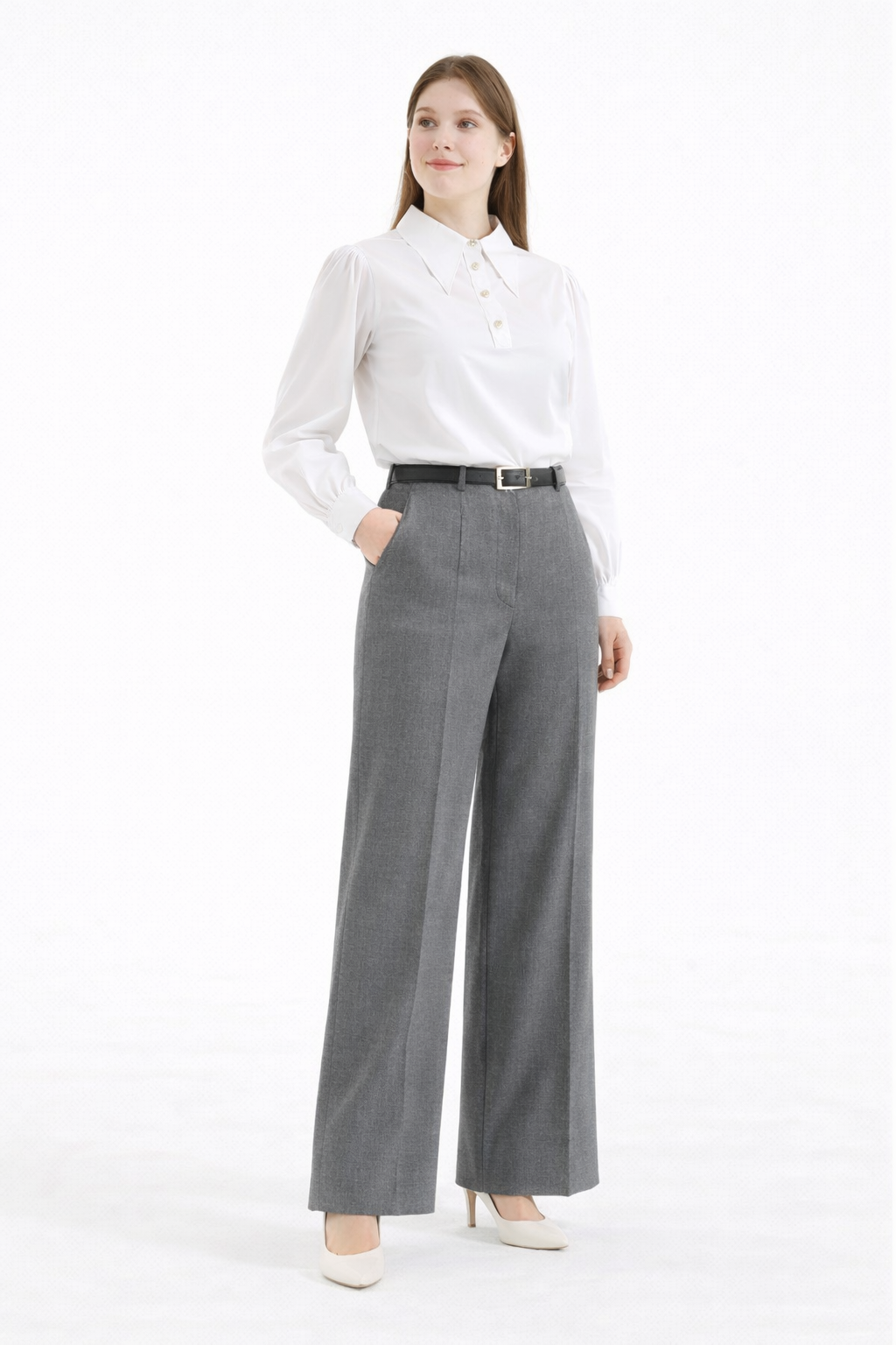 Pantalon classique à jambes larges (Kava)