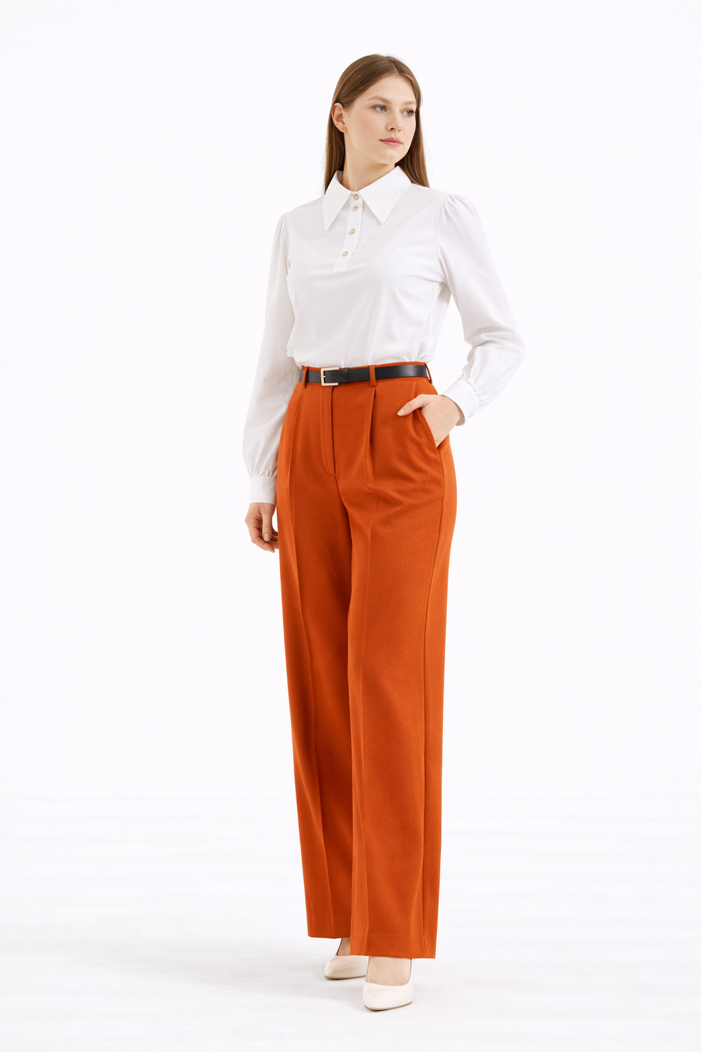 Pantalon classique à jambes larges (Kava)