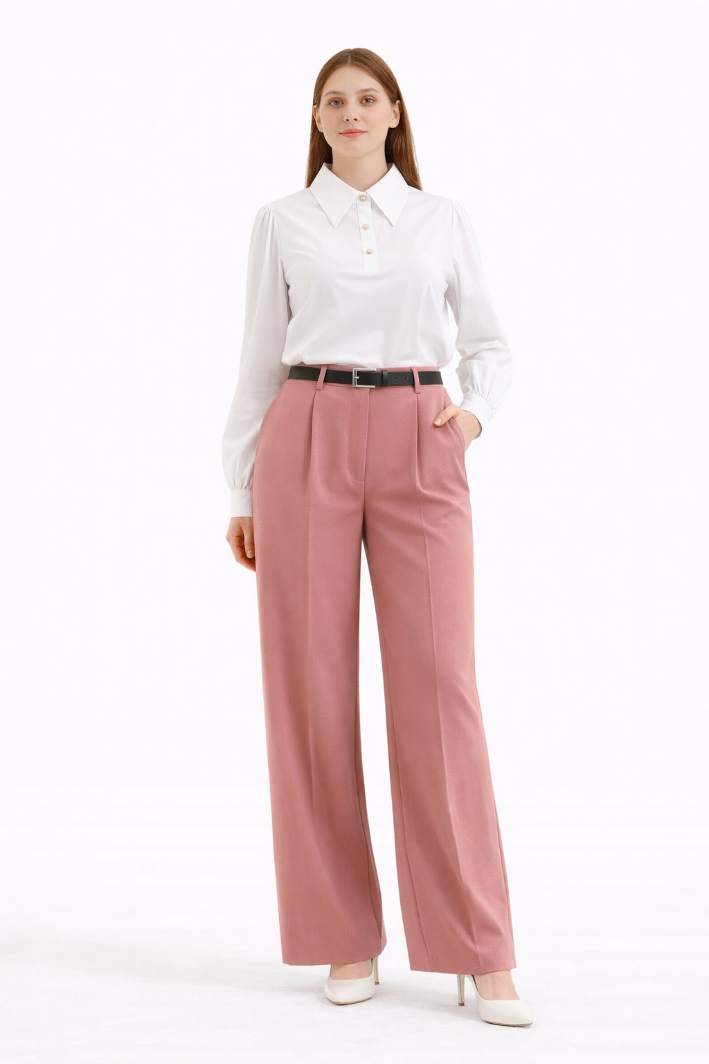 Pantalon classique à jambes larges (Kava)