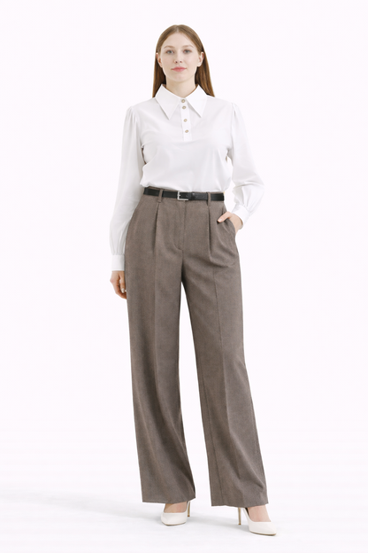 Pantalon classique à jambes larges (Kava)