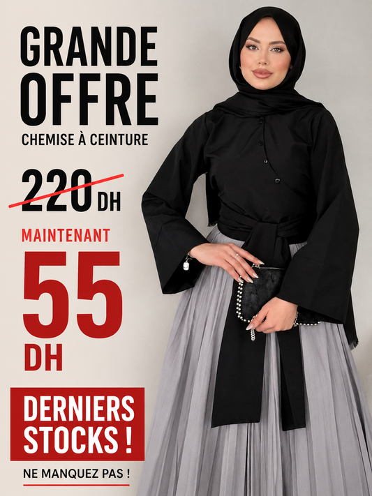 Chemise mi-longue avec ceinture