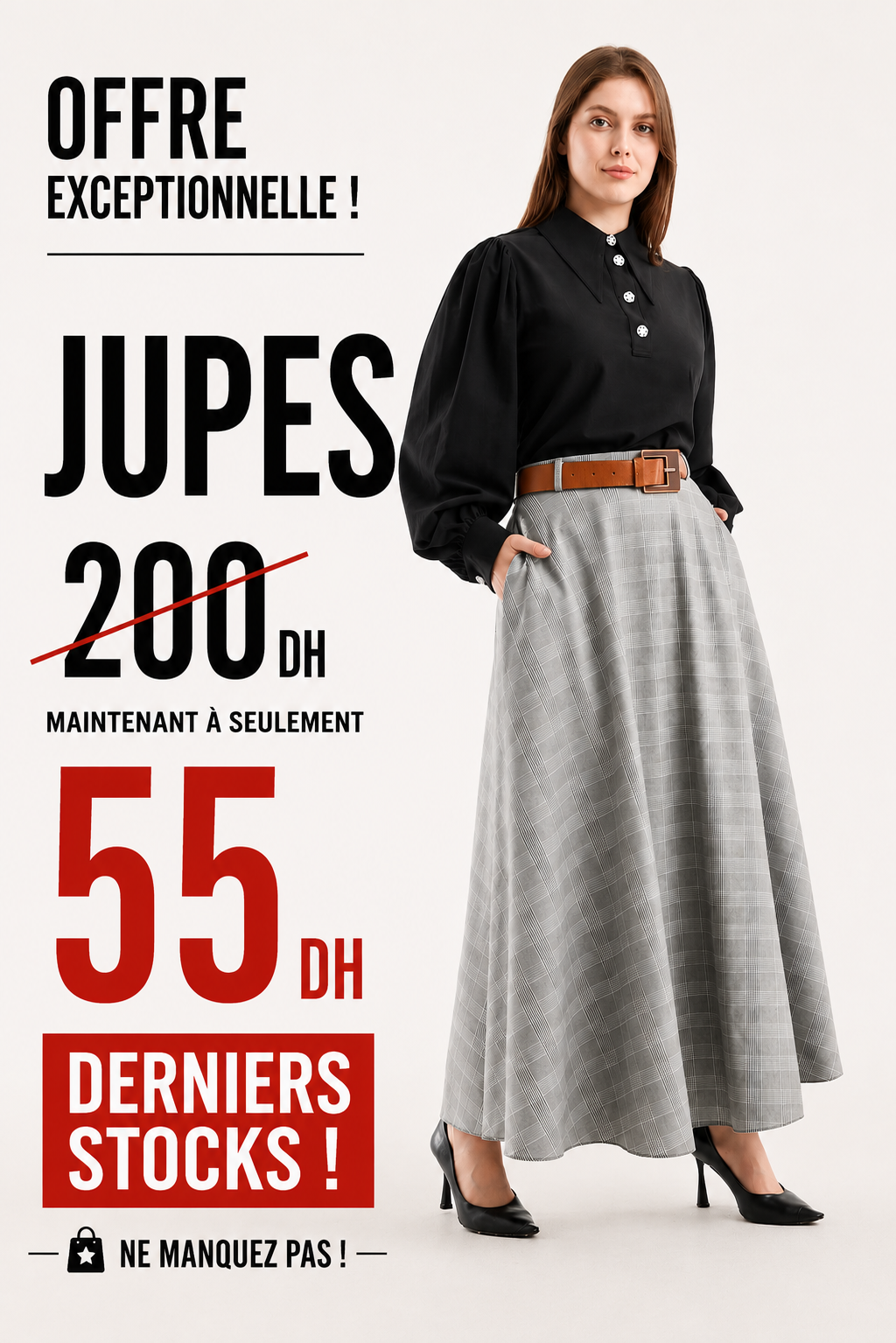 Jupe longue d’été avec ceinture