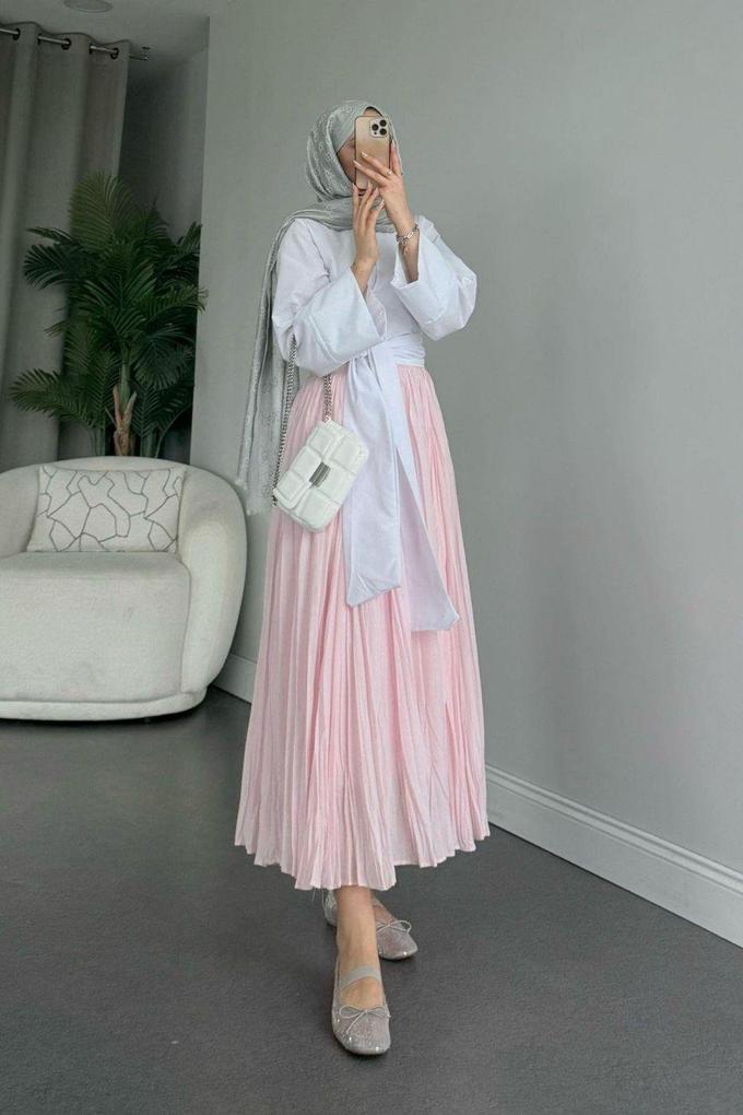 Chemise mi-longue avec ceinture