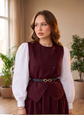 3 PİECES OUTFIT ;  Gilet, Jupe, Ceinture
