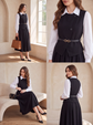 3 PİECES OUTFIT ;  Gilet, Jupe, Ceinture