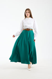 تنورة صيفية طويلة بحزام 🌿