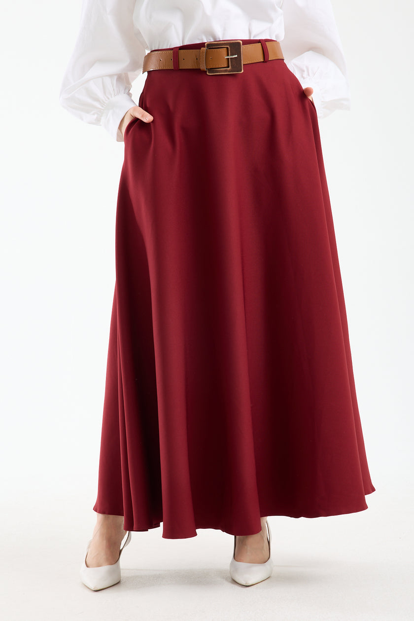 تنورة صيفية طويلة بحزام 🌿