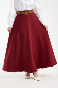 تنورة صيفية طويلة بحزام 🌿