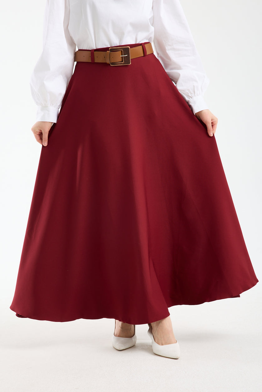 تنورة صيفية طويلة بحزام 🌿