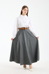 تنورة صيفية طويلة بحزام 🌿