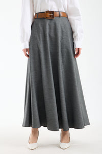 تنورة صيفية طويلة بحزام 🌿