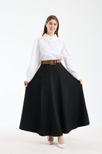 تنورة صيفية طويلة بحزام 🌿