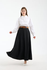 تنورة صيفية طويلة بحزام 🌿