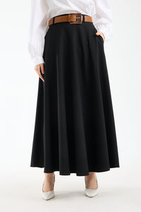 تنورة صيفية طويلة بحزام 🌿