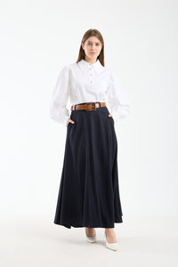 تنورة صيفية طويلة بحزام 🌿