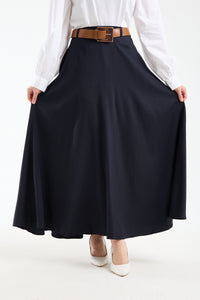 تنورة صيفية طويلة بحزام 🌿