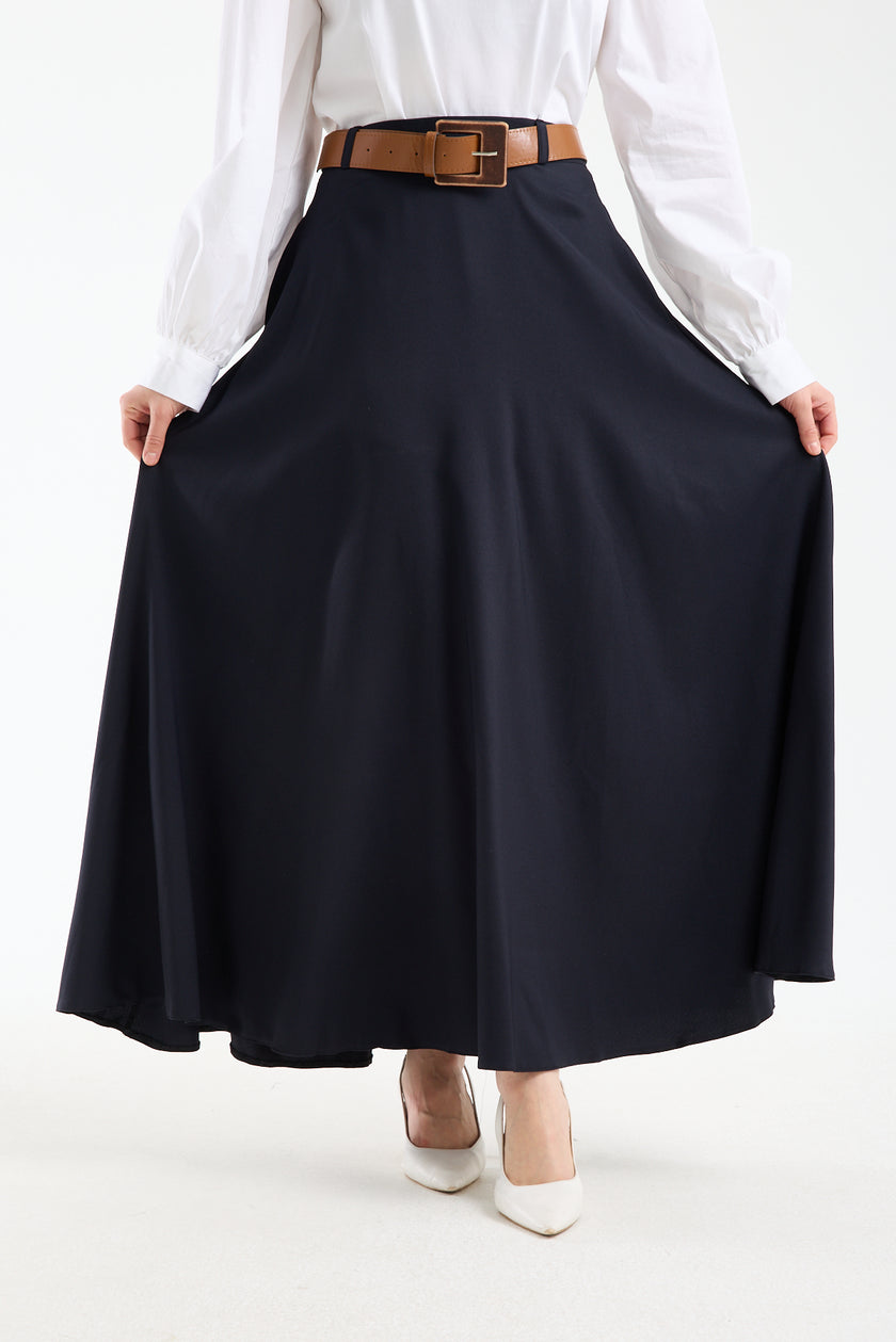 تنورة صيفية طويلة بحزام 🌿