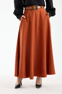 تنورة صيفية طويلة بحزام 🌿