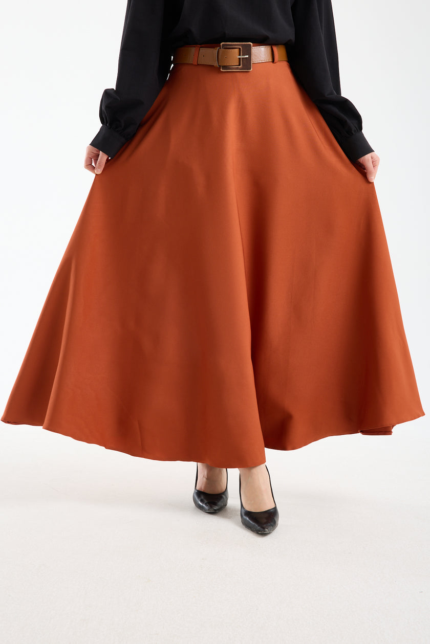 تنورة صيفية طويلة بحزام 🌿