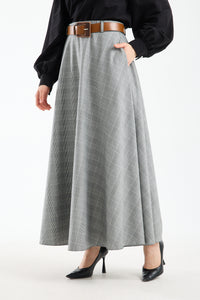 تنورة صيفية طويلة بحزام 🌿