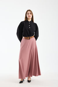 تنورة صيفية طويلة بحزام 🌿